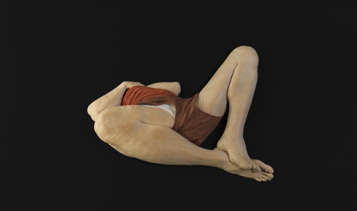 Relief Study of Andrew Lying Down in Brown Shorts 2
