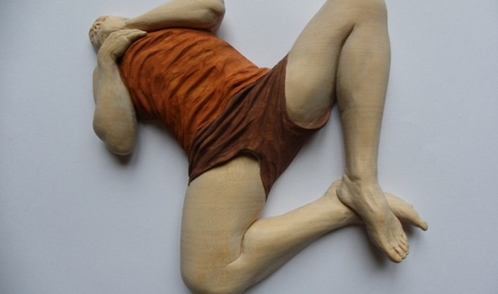 Relief Study of Andrew Lying Down in Brown Shorts 5