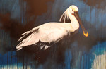 James Starr, European Spoonbill, 2015, acrylic and mixed media on canvas, 210x90cm